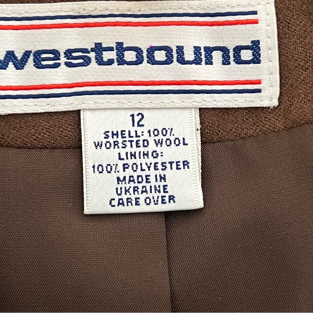 Westbound Women's Brown Wool Blazer • 12 - Picture 5 of 8
